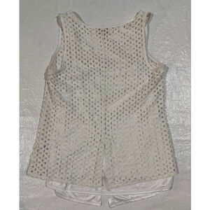 Laundry by Shelli Segal Crochet Lace Tank Top Ivory Cream Sleeveless Medium